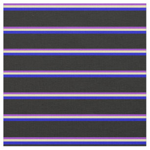 Tissu Orchidée foncée, bronzée, lignes bleues et noires