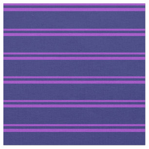 Tissu Orchidée foncée et Motif bleu nuit rayé/bordé