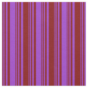 Tissu Orchidée foncée et Motif rayé couleur marron