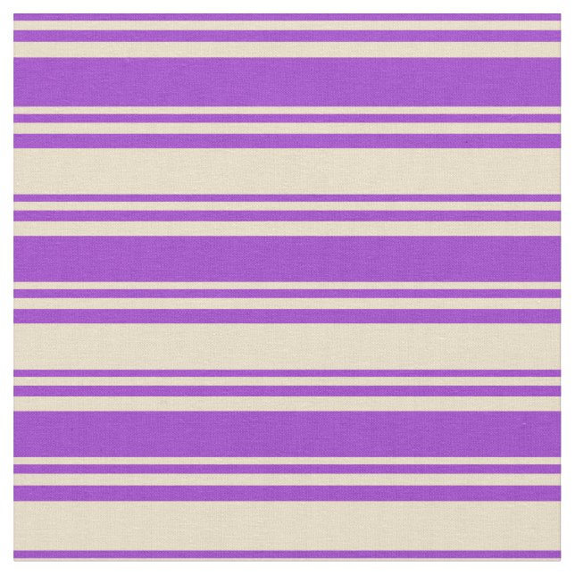 Tissu Orchidée foncée et Motif rayé tan (Fermer)