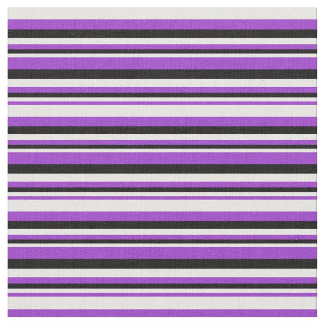 Tissu Orchidée foncée, lignes blanches et noires (Fermer)