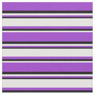 Tissu Orchidée foncée, lignes blanches et noires