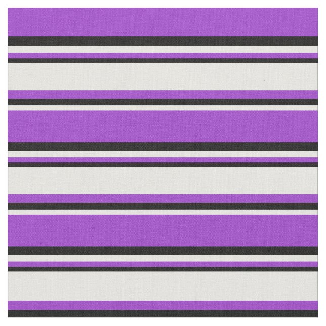 Tissu Orchidée foncée, lignes blanches et noires (Fermer)