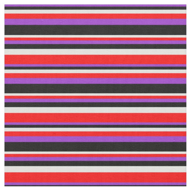 Tissu Orchidée foncée, noire, cyane clair et Motif rouge (Fermer)