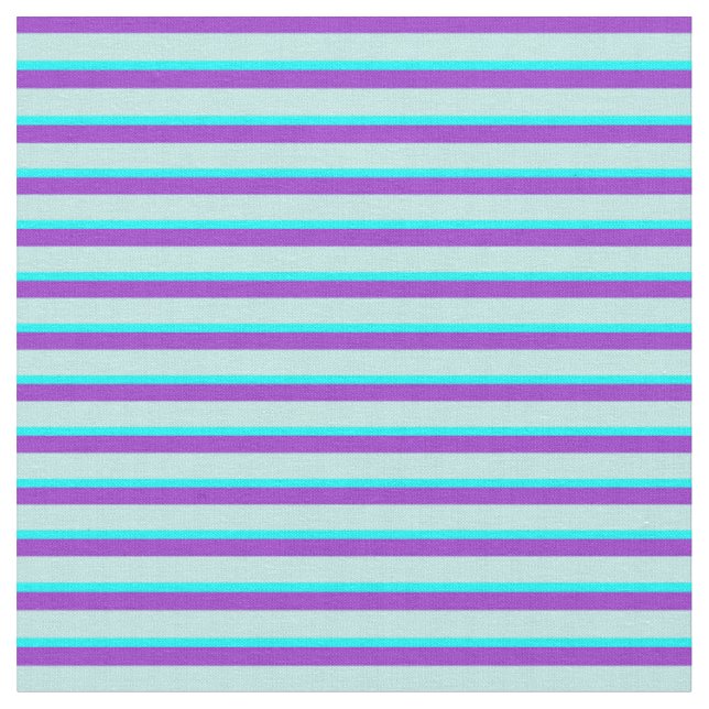 Tissu Orchidée foncée, turquoise et Motif à rayures Aqua (Fermer)