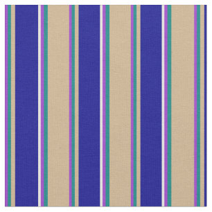 Tissu Orchidée foncée, Turquoise, Tan, Bleu foncé et Bla