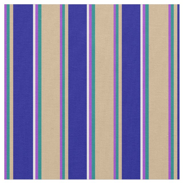 Tissu Orchidée foncée, Turquoise, Tan, Bleu foncé et Bla (Fermer)