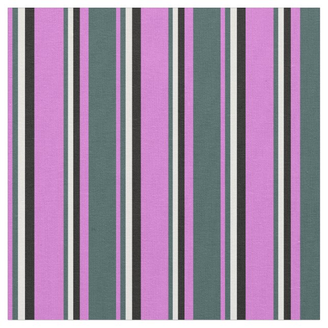 Tissu Orchidée, gris ardoise foncée, blanc et noir (Fermer)