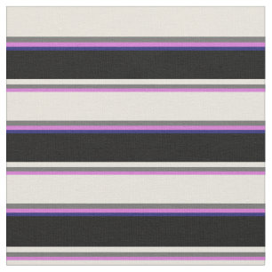 Tissu Orchidée, gris dim, beige, noir et bleu nuit