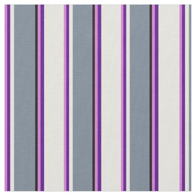 Tissu Orchidée, Indigo, Beige, gris ardoise et noir (Fermer)