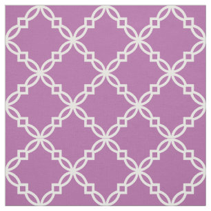 Tissu Orchidée mauve, blanche et chic Quatrefoil maroca