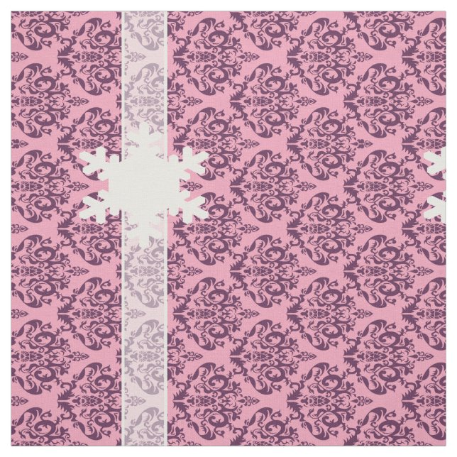 Tissu Orchidée pourpre dépoli Damas avec flocon de neige (Échantillon)