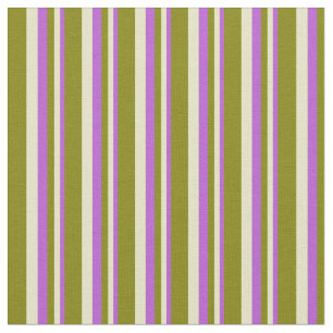 Tissu Orchidée, verge pâle et Motif à rayures vertes