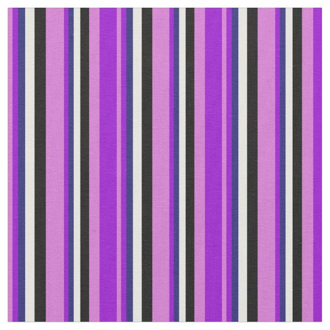 Tissu Orchidée, Violet foncé, Bleu de minuit, Blanc & No (Fermer)