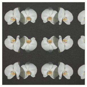 Tissu Orchidées blanches romantiques, photo florale trop