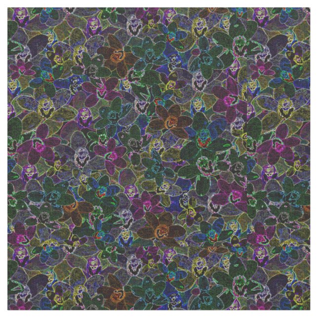 Tissu Orchidées de couleur néon, (Fermer)