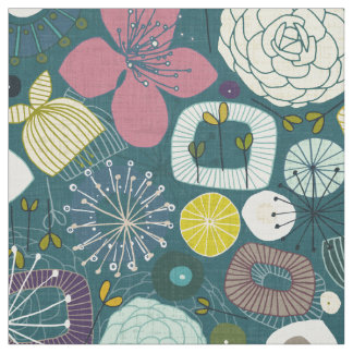 Tissu oriental fleurit paon