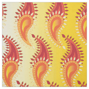 Tissu Oriental Orange Twin flamme Persian Paisley Motif