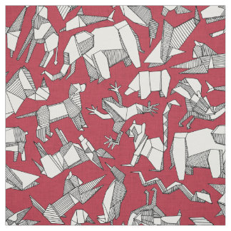 Tissu origami animal diteur rouge