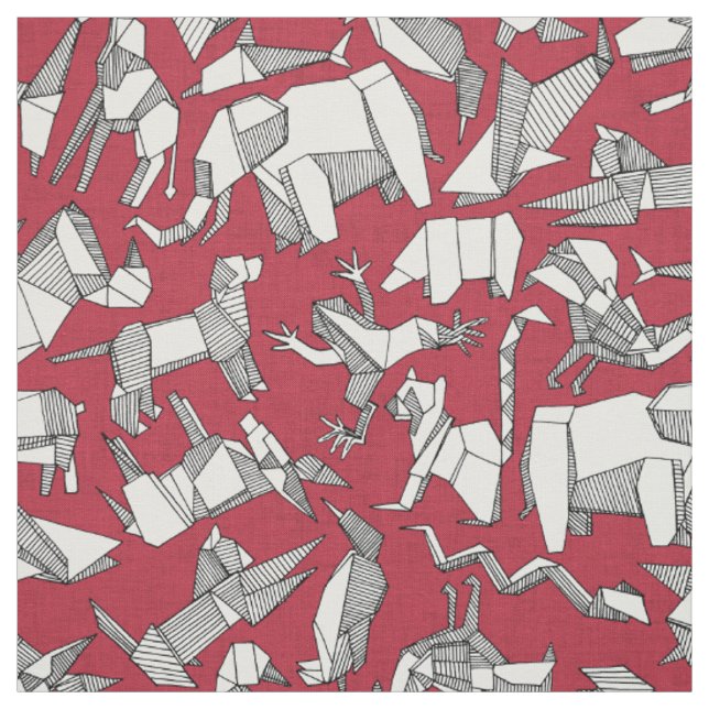 Tissu origami animal diteur rouge (Échantillon)