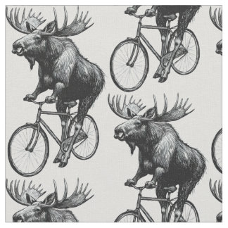 Tissu Orignal Cycliste Vintage - Humour Animal Rustique