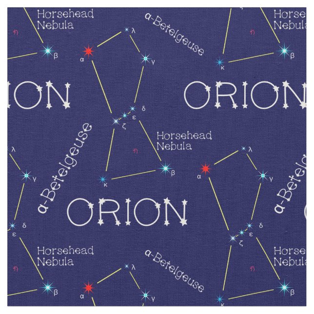 Tissu Orion de constellation de l'hémisphère nord (Fermer)