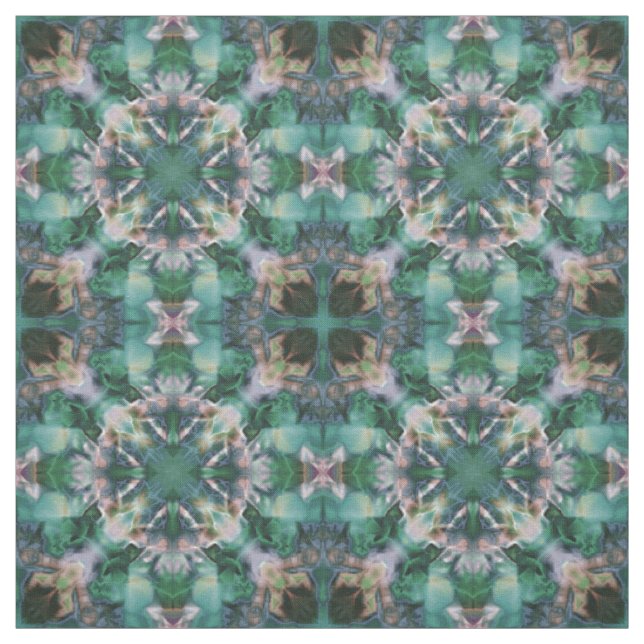 Tissu Ornement vert-turquoise (Échantillon)