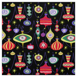 Tissu Ornements de Noël atomique du milieu du siècle V