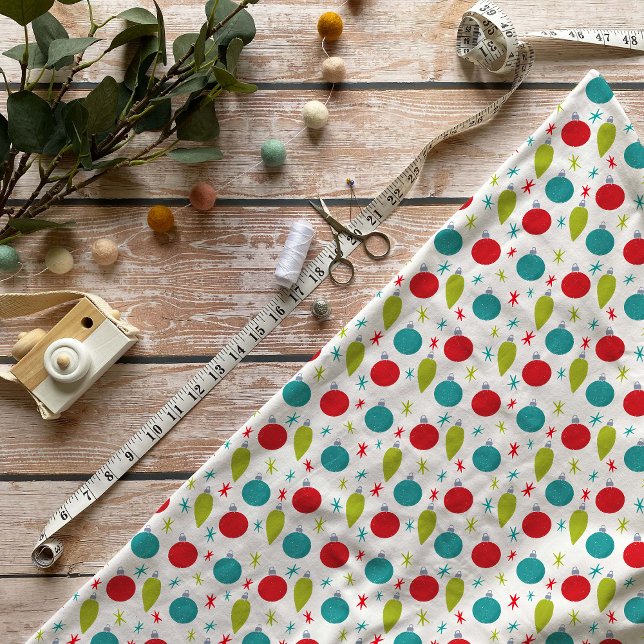 Tissu Ornements de Noël rétro vintage (Créateur téléchargé)