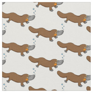 Tissu ornithorynque affiché par canard mignon