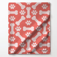 Os de chien et empreintes de pattes motif corail e