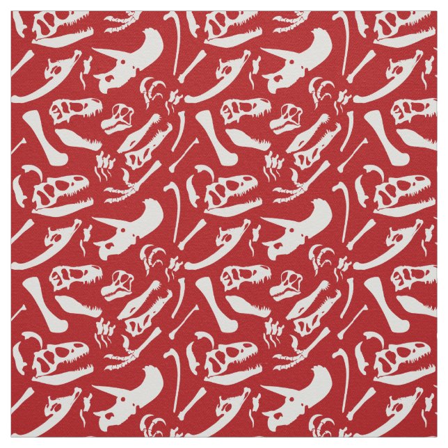 Tissu Os Dinosaures (Rouge) (Échantillon)
