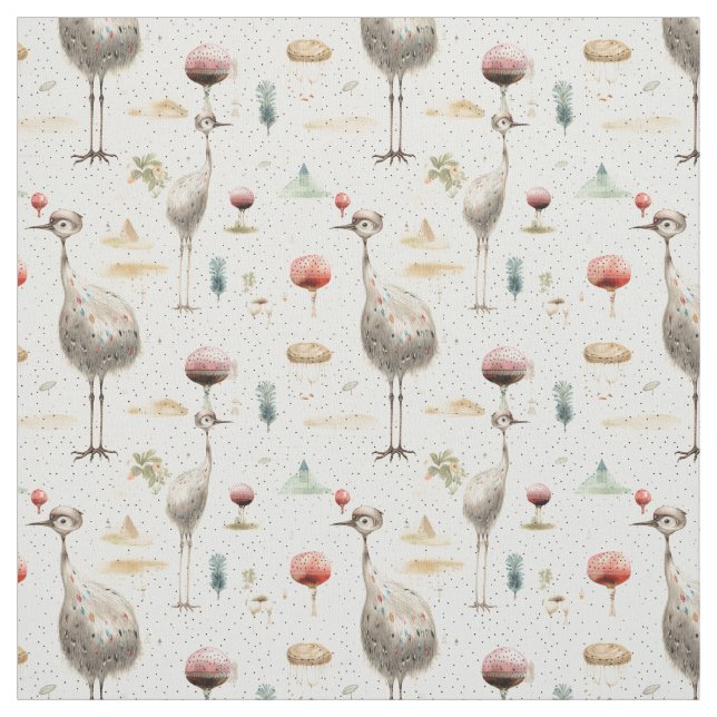 Tissu Ostrich Dreams : Whimsy Ostrich (Échantillon)