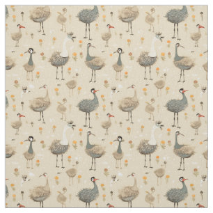 Tissu Ostrich se demande : Whimsy Ostrich
