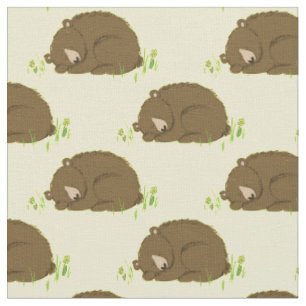 Tissu Ours Aquarelle Baby Nursery Bois Animal