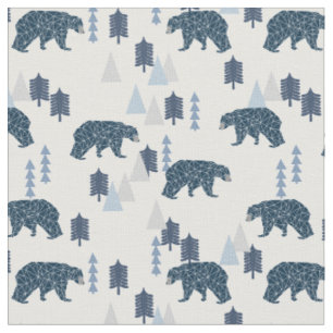 Tissu Ours de bois de petit garçon