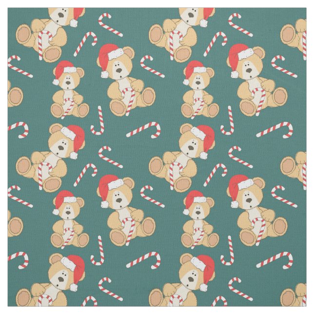 Tissu Ours de nounours de Noël (Échantillon)