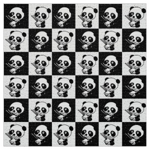 Tissu Ours De Panda Noir Et Blanc À damiers