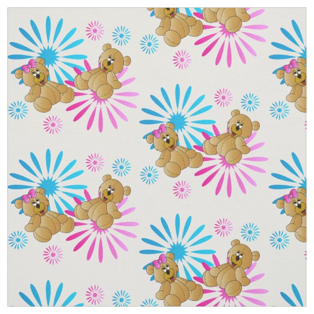 Tissu Ours de Teddy| Couleur de Arrière - plan modifiabl (Échantillon)