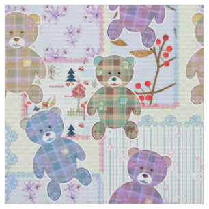 Tissu ours en peluche, motif bébé