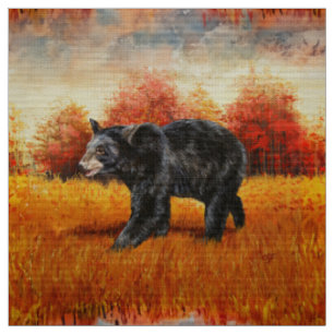 Tissu Ours noir en forêt d'automne