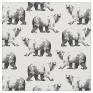 Tissu Ours polaire imprimé simple noir et blanc