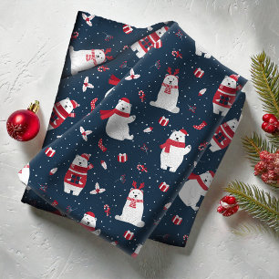 Tissu Ours polaire Motif de Noël ID851