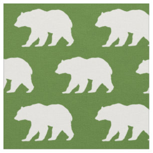 Tissu Ours Silhouette Bois Animaux