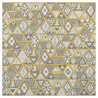 Tissu ours soleil geo jaune argent