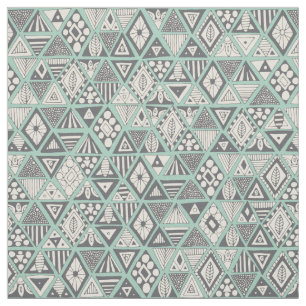 Tissu ours soleil geo menthe argent