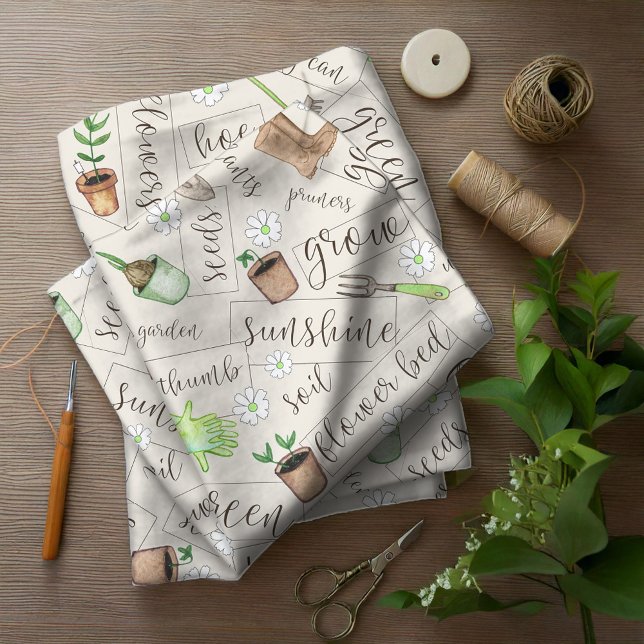 Tissu Outils de jardinage et Br de texte ID753 (Créateur téléchargé)