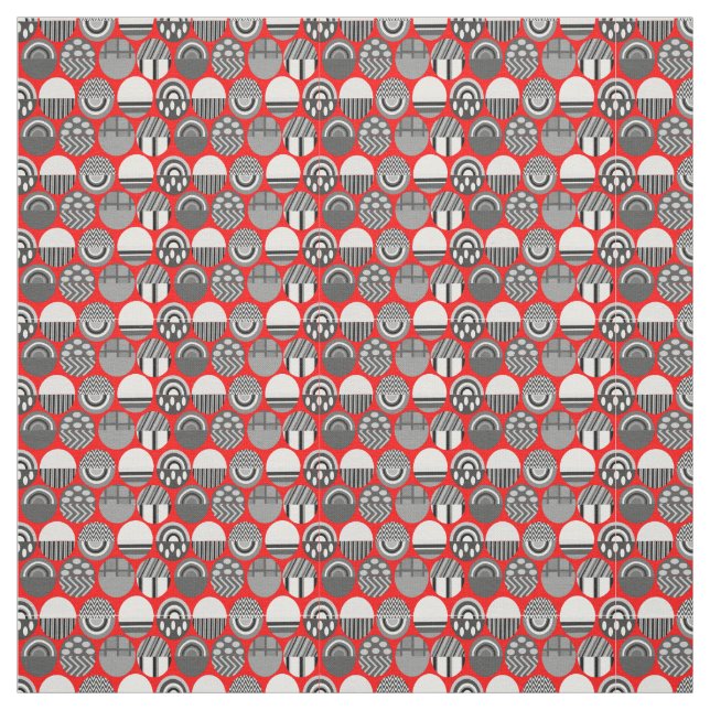 Tissu Ovales à motifs gris (Échantillon)