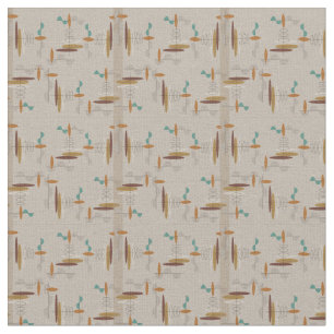 Tissu Ovales et lignes la moitié du siècle moderne