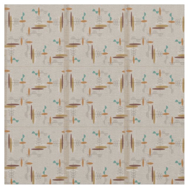 Tissu Ovales et lignes la moitié du siècle moderne (Fermer)